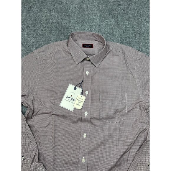 UNTUCKit Gargiulo Shirt Mens S Maroon Button Up Long Sleeve Wrinkle Free New - Picture 5 of 12